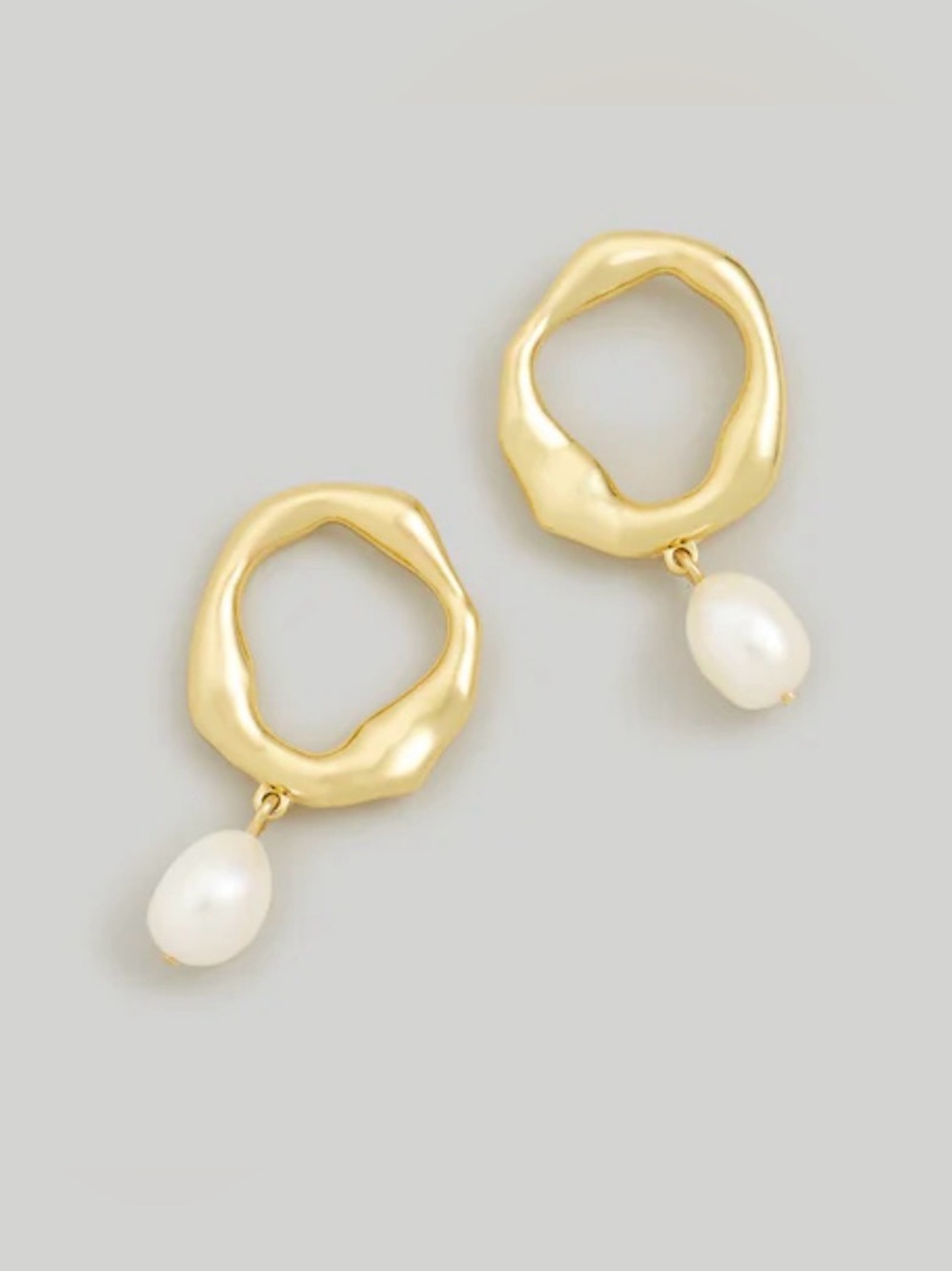 Madewell Freshwater Pearl Front-Facing Hoop Earrings